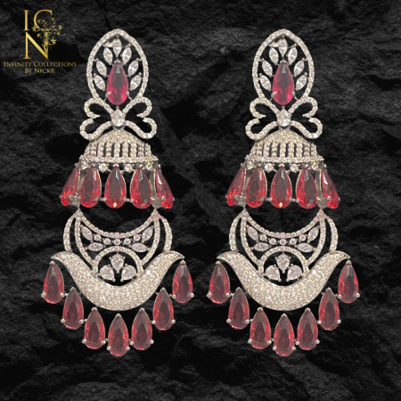 CZ Dual polished Earrings