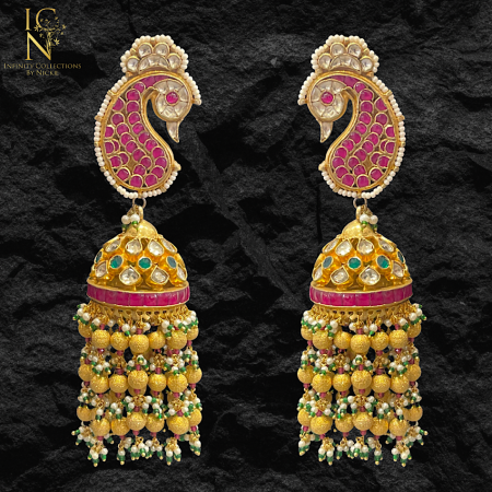 Pacchi kundan Jhumka