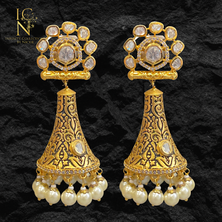 Jadau Uncut Kundan Jhumki