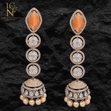 Fusion AD Jhumka - Burnt Orange