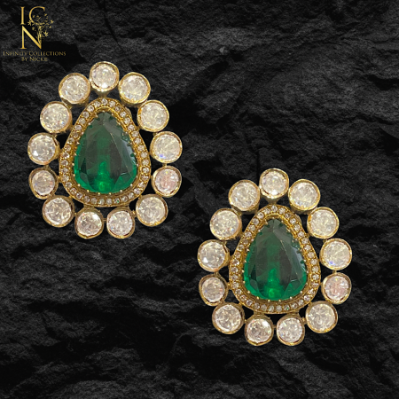 Moissanite Kundan studs