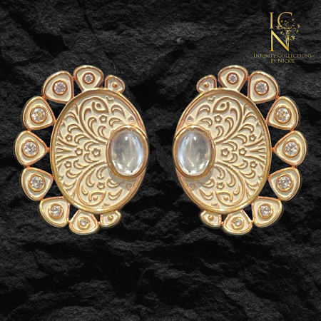 Ivory Meenakari studs