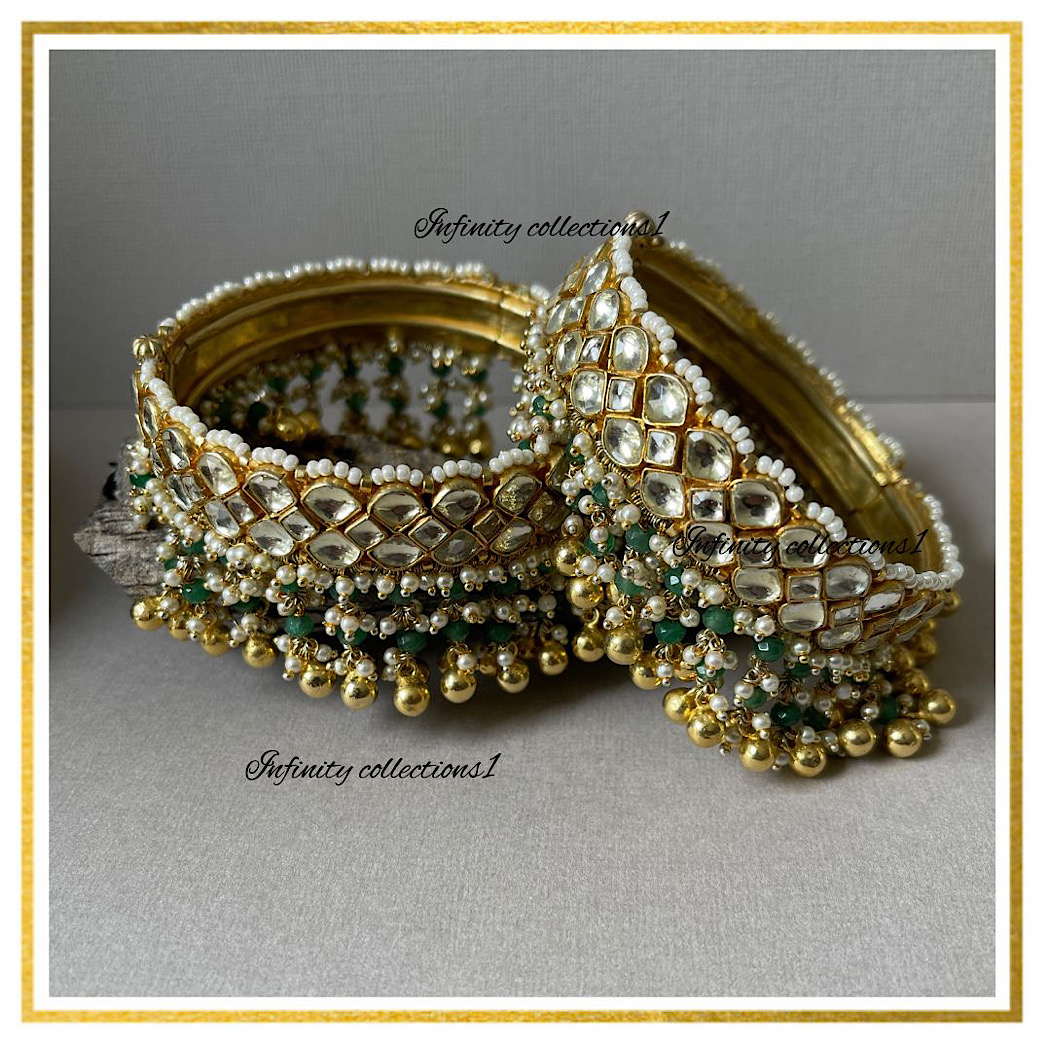 Pacchi Kundan Kangan - sage green