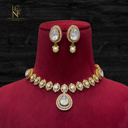 Moissanite Kundan Set