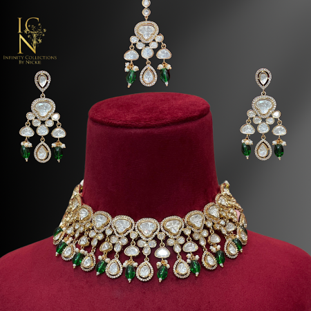 Moissanite Kundan Set