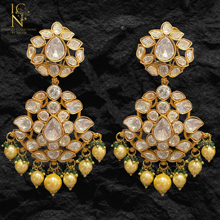 Moissanite Kundan Earrings