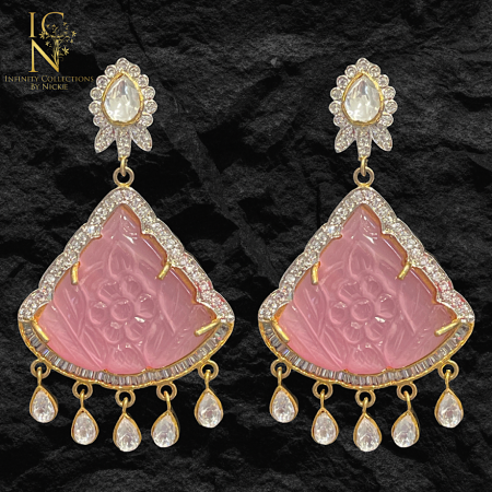 Carved Kundan Earrings