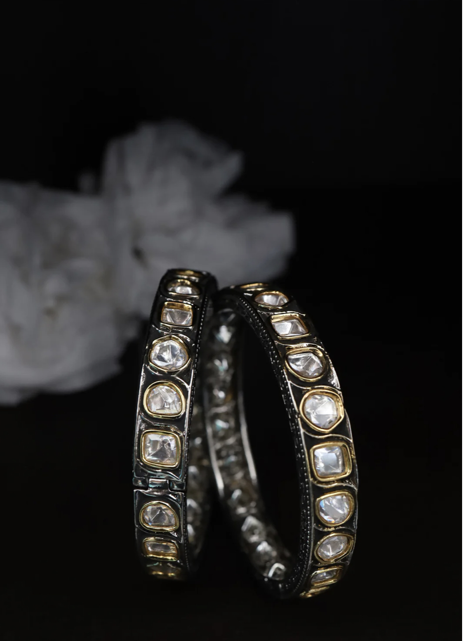 Victorian Polki Kangan(Set of Two) - Image 2