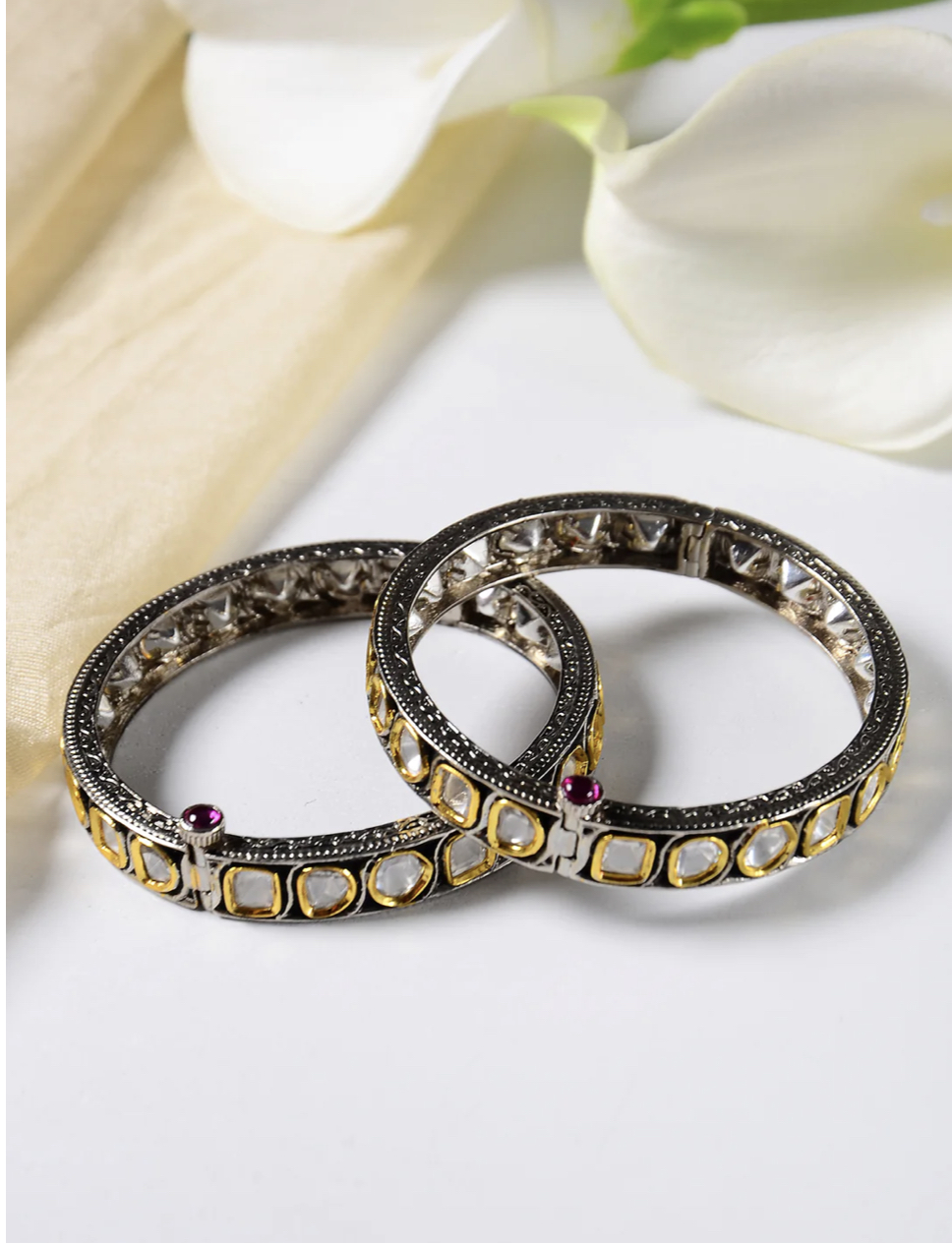 Victorian Polki Kangan(Set of Two)