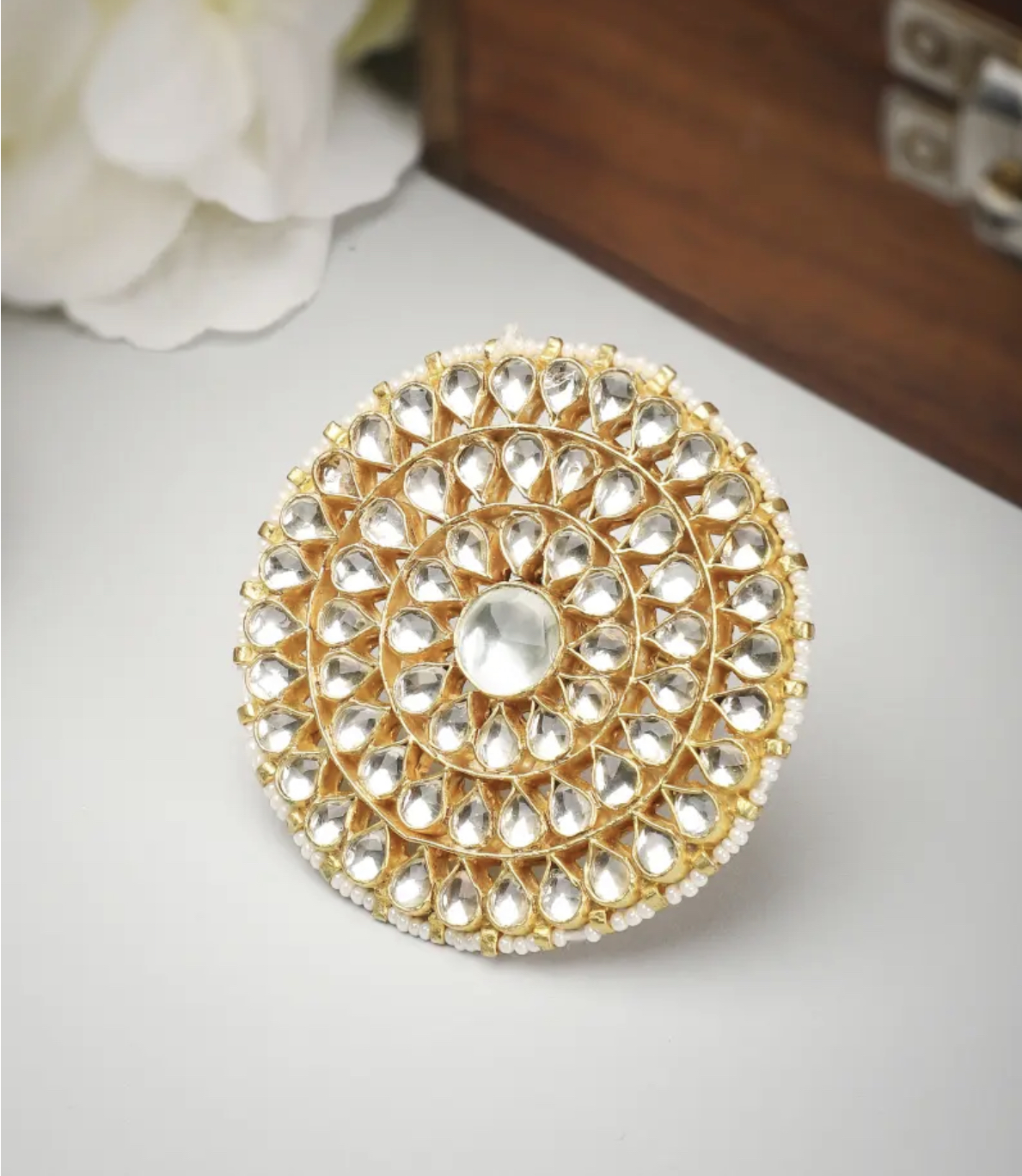 Oversize Pacchi Kundan Ring