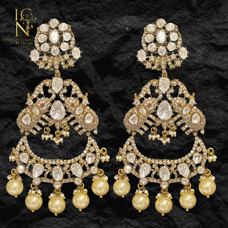 Moissanite Kundan Earrings