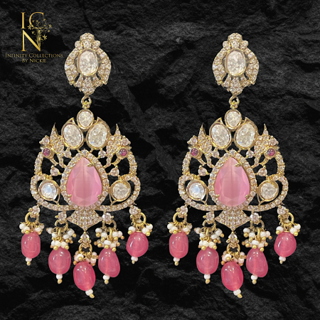 Moissanite Kundan Earrings