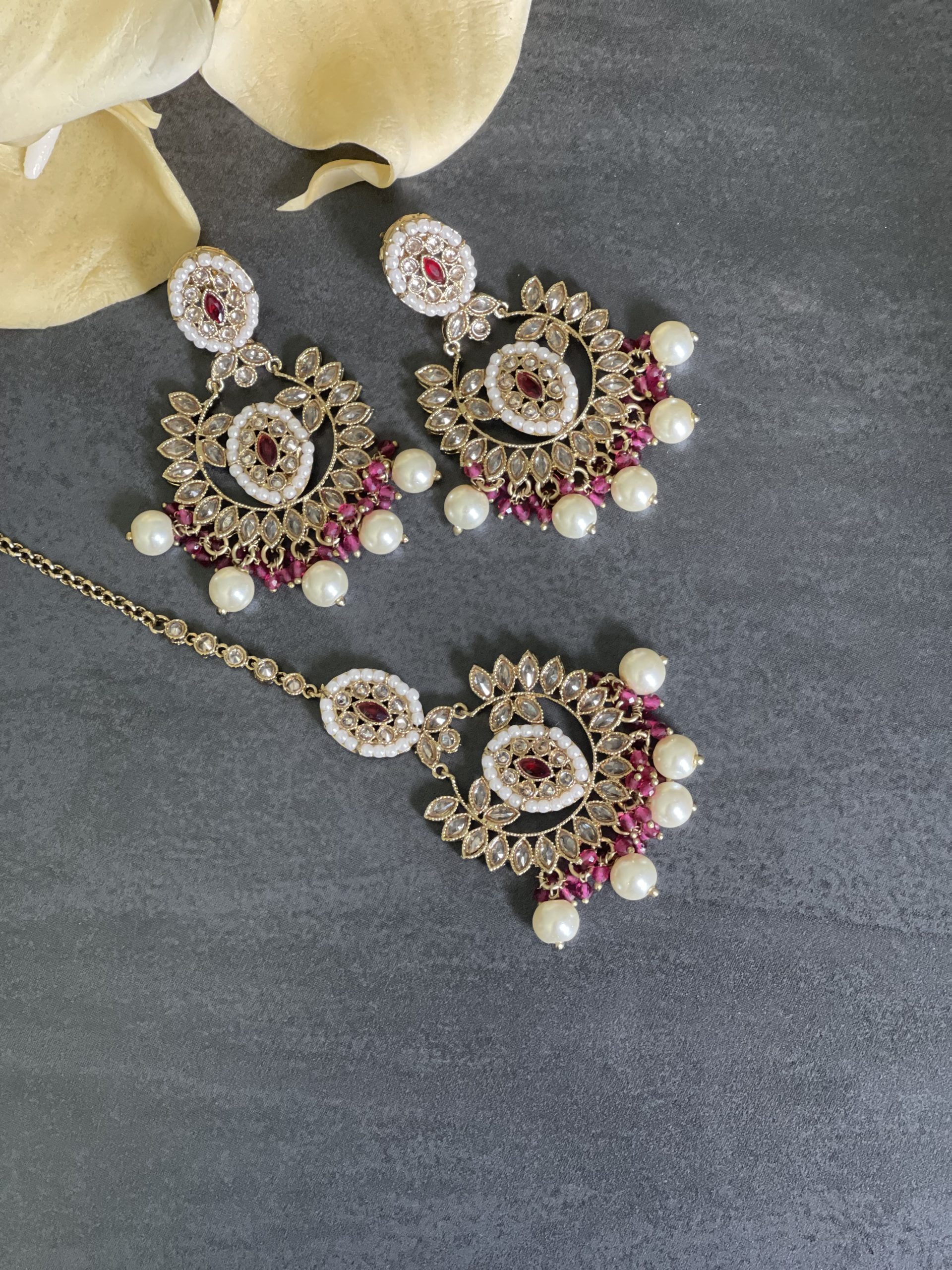 Polki Tikka Earrings set - Image 2
