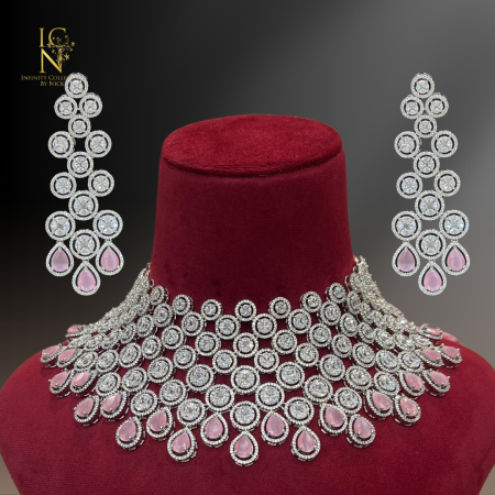 Pastel Pink Ad Necklace set