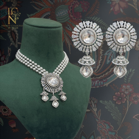 AD Necklace set - Silver