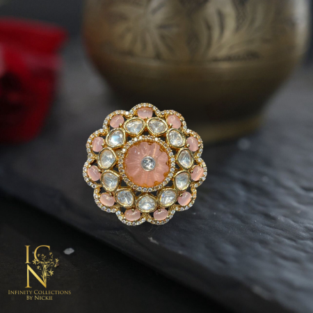 Moissanite Kundan Ring