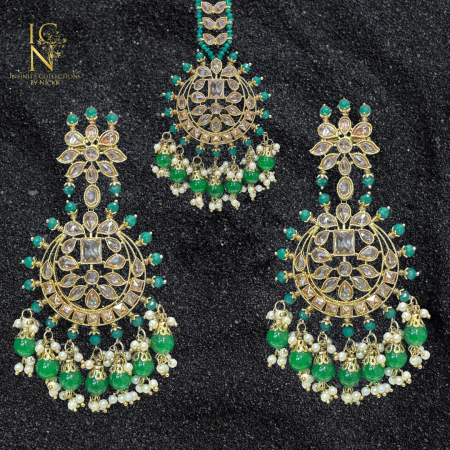 Reverse Polki Tikka Earrings set