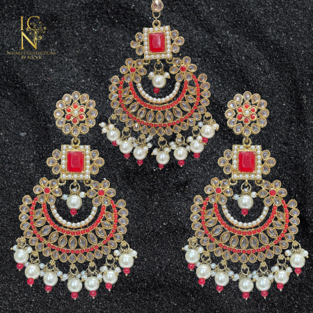 Polki Tikka Earrings set
