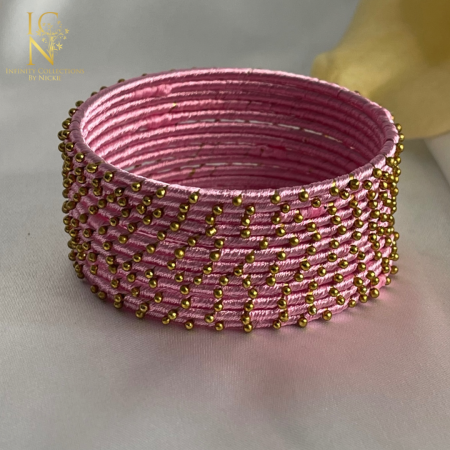 Pastel Pink Thread Bangles (Pack of 12)
