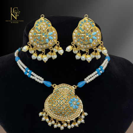 Ferozi Jadau Necklace set