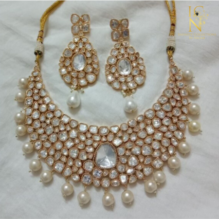 Moissanite Kundan Bridal Necklace set