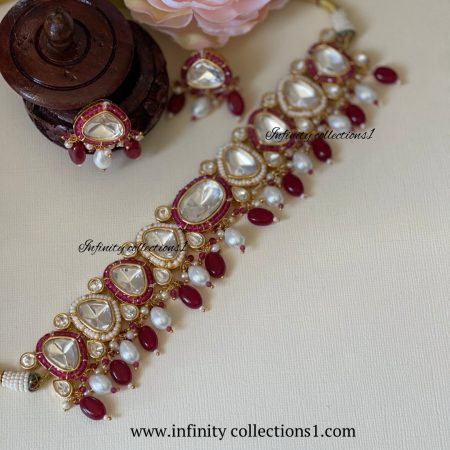 Kundan choker set - Ruby