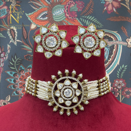 Moissanite Kundan Choker set