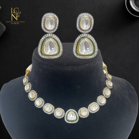 Moissanite Kundan set