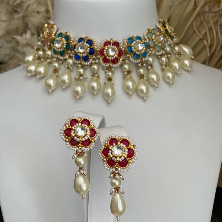 Pacchi Kundan Choker set - Multi