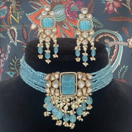 Ferozi Kundan choker set